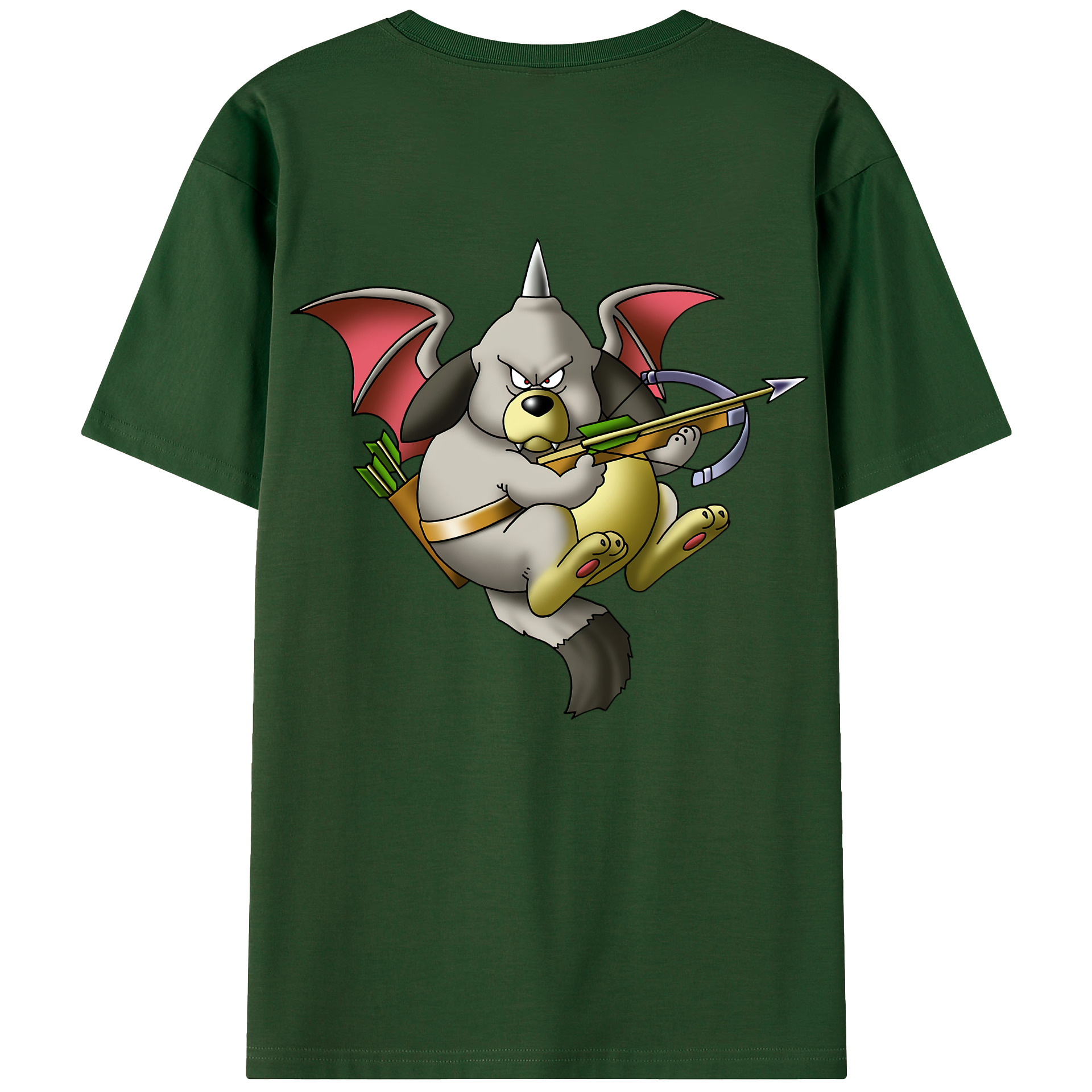 （画像用） ドラゴンクエスト Doragon Kuesuto Dragon Quest 綿100％半袖Tシャツ（背面プリント）